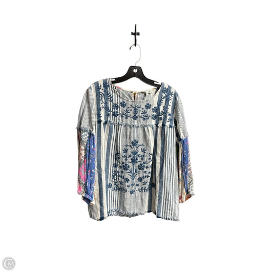 Top Long Sleeve By John Mark In Blue, Size: M