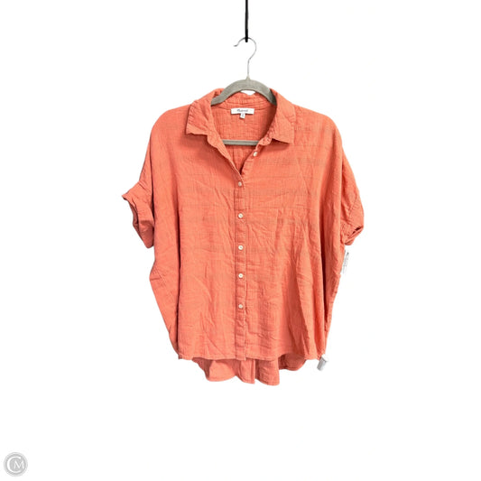 Top Short Sleeve By Madewell In Orange, Size: M