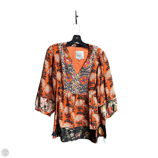 Top 3/4 Sleeve By John Mark In Orange, Size: S
