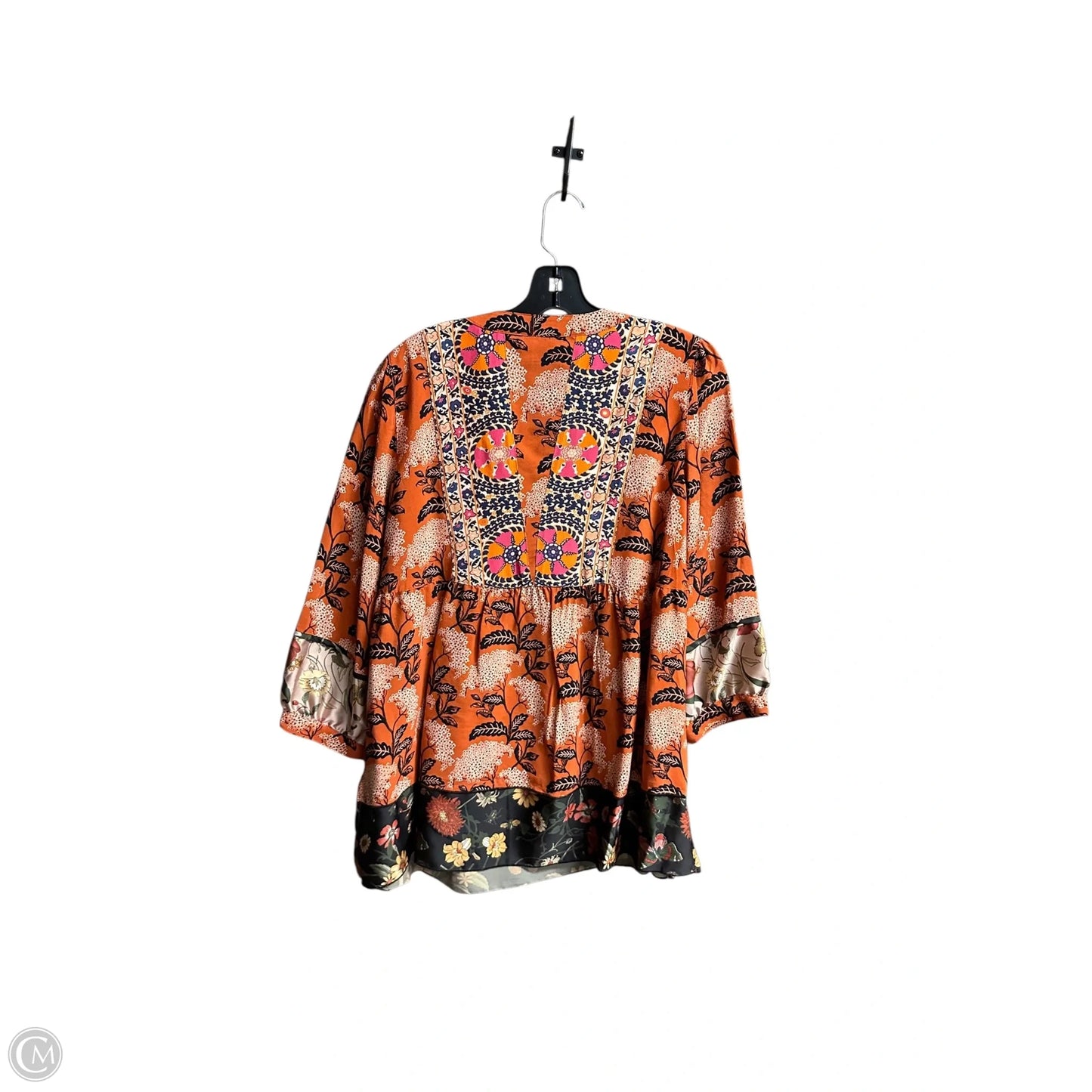 Top 3/4 Sleeve By John Mark In Orange, Size: S