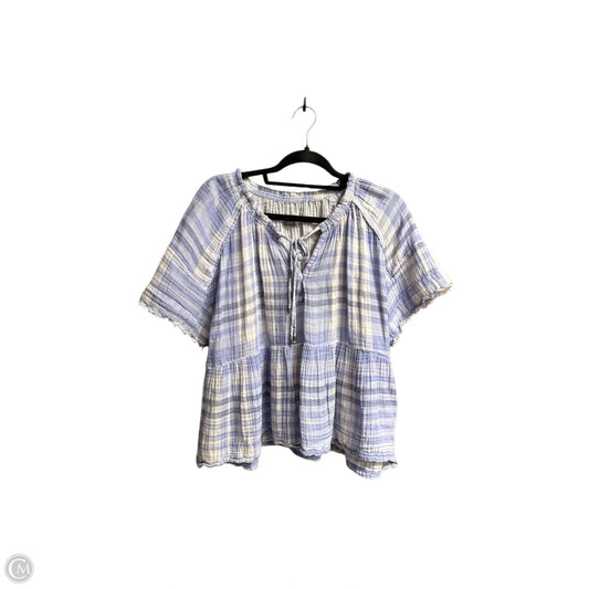 Top Short Sleeve By Anthropologie In Purple, Size: S