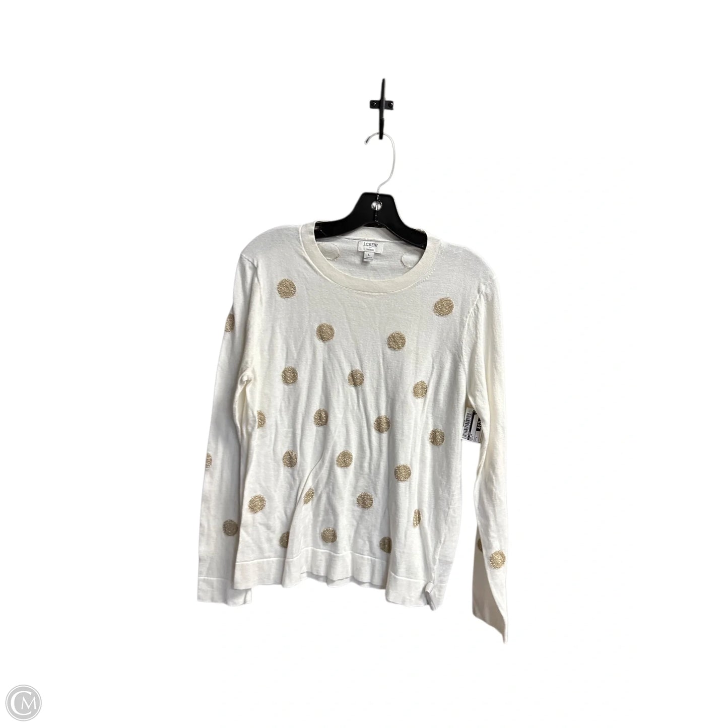 Top Long Sleeve By J. Crew In White, Size: L