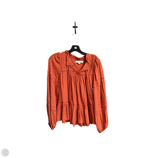 Top Long Sleeve By Loft In Orange, Size: Xs
