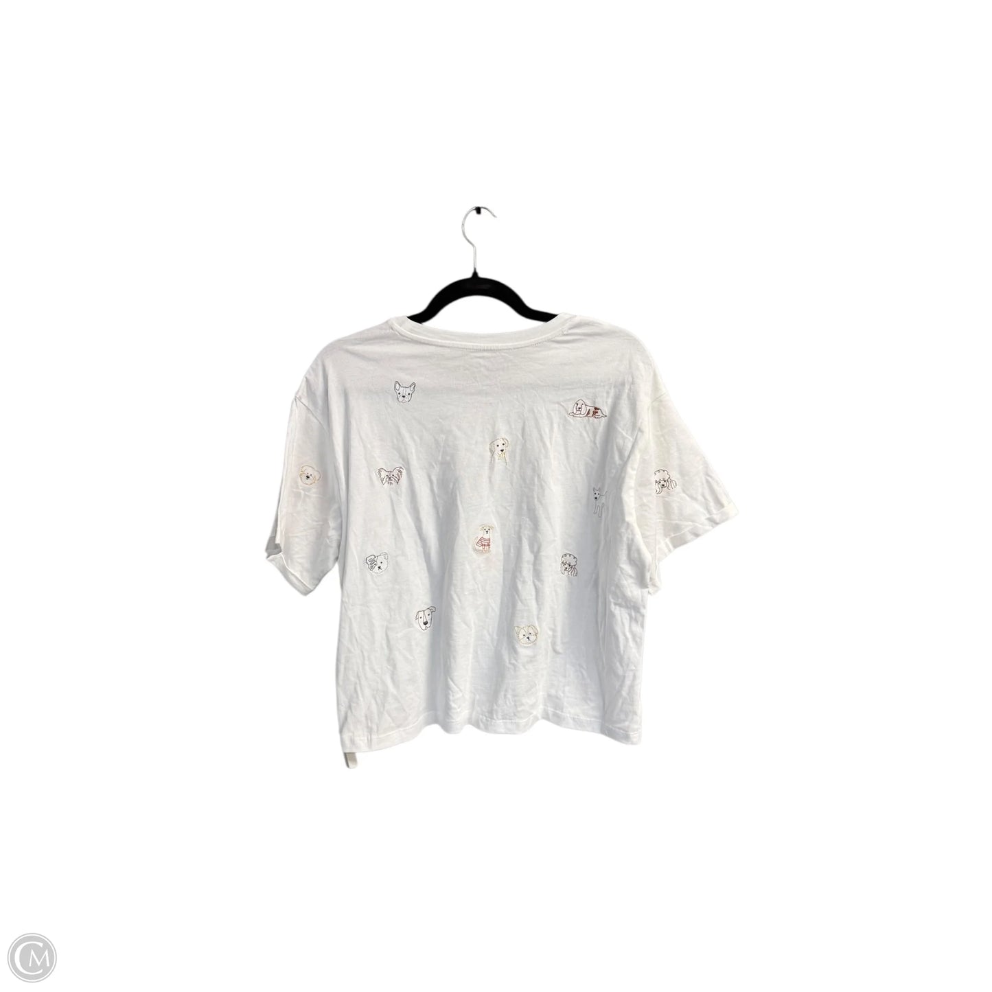 Top Short Sleeve Basic By Clothes Mentor In White, Size: L