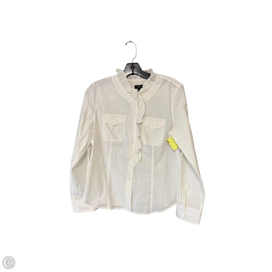 Blouse Long Sleeve By Talbots In White, Size: 8p