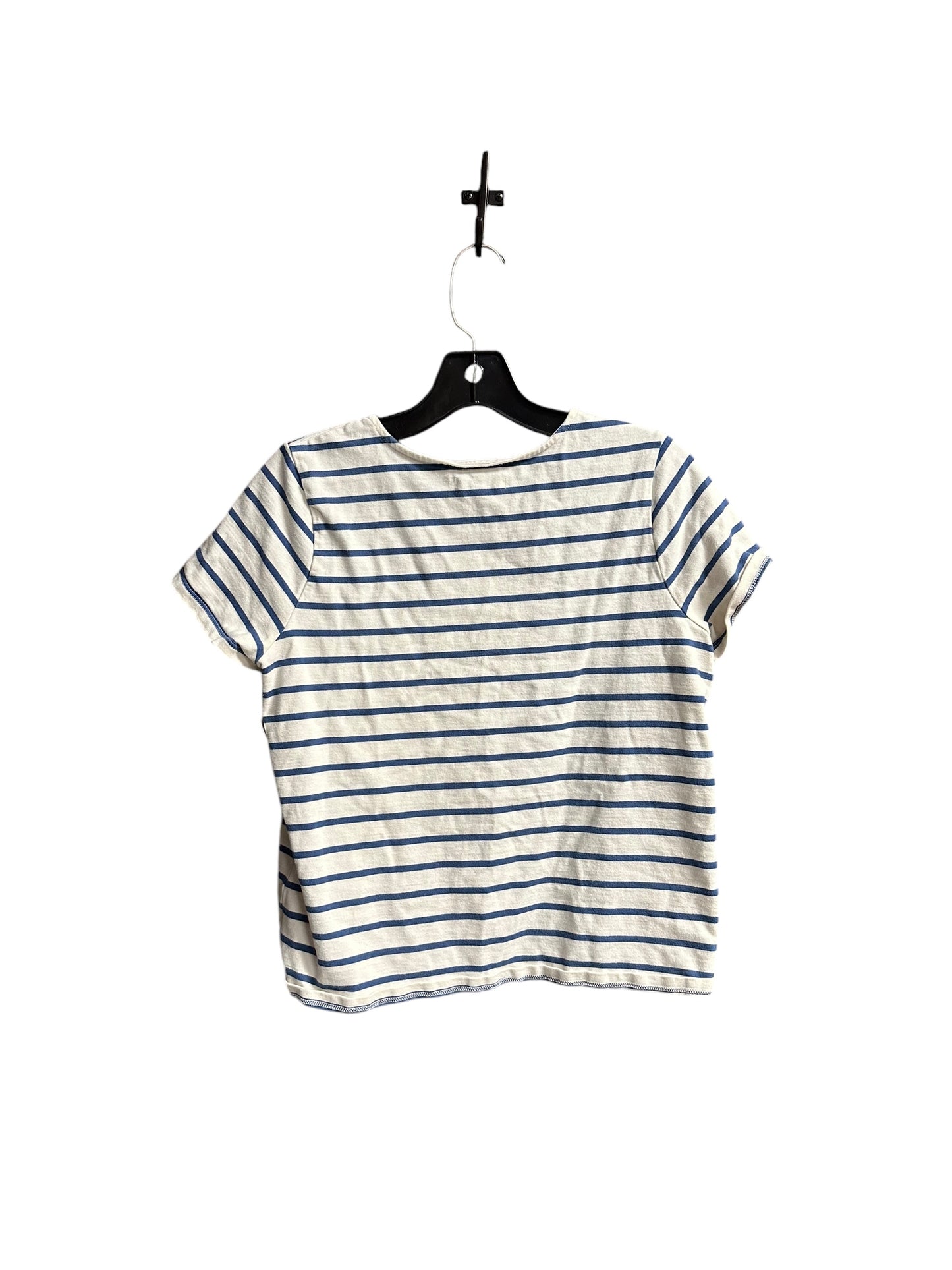 Top Short Sleeve By Madewell In Striped Pattern, Size: S