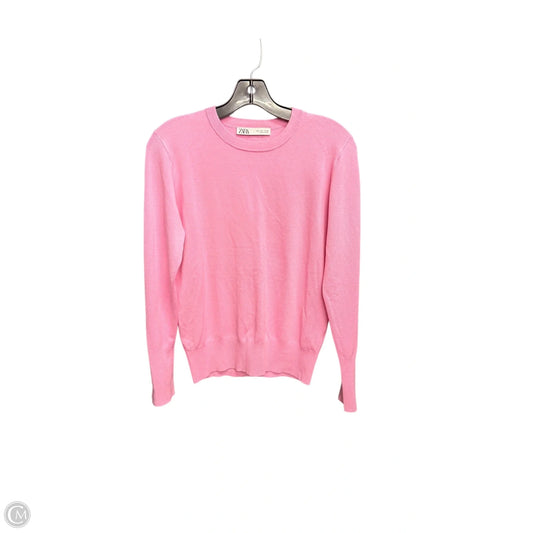 Top Long Sleeve By Zara In Pink, Size: L