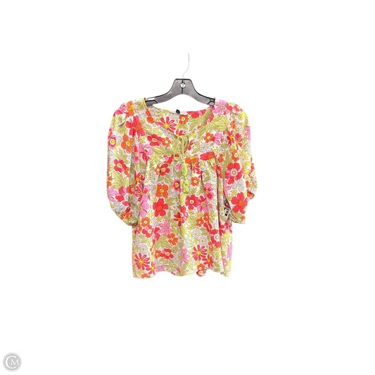 Top Short Sleeve By Michelle Mcdowell In Floral Print, Size: S