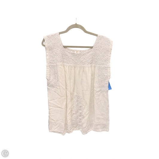Top Sleeveless By J.marie In White, Size: L
