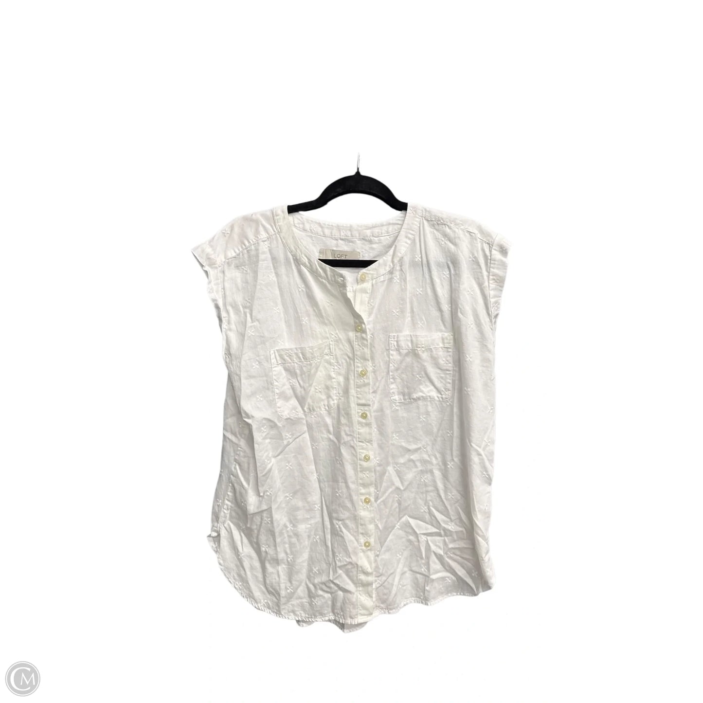 Top Sleeveless By Loft In White, Size: S