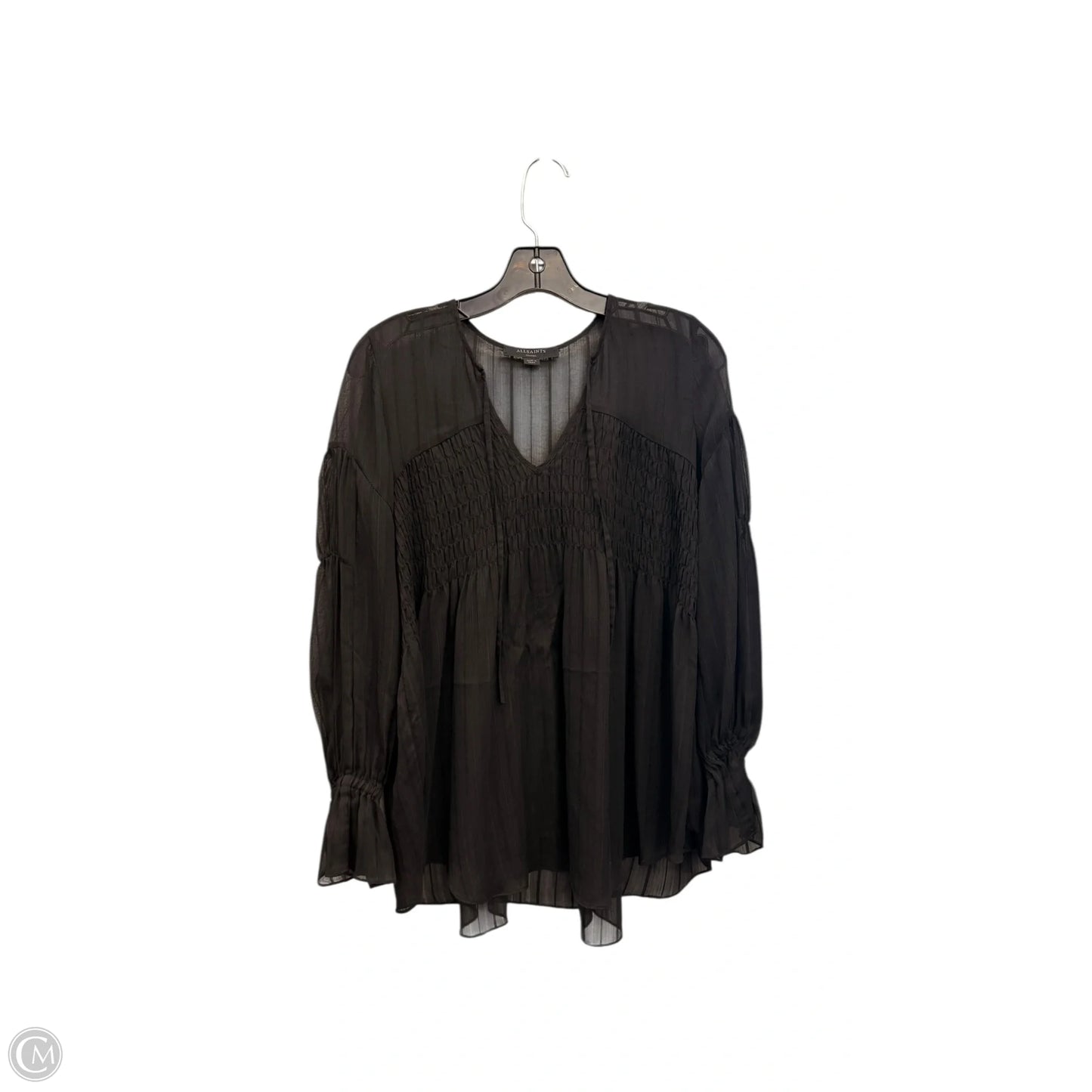 Top Long Sleeve Designer By All Saints In Black, Size: S