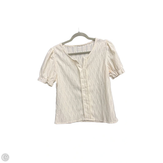 Top Short Sleeve By Clothes Mentor In Cream, Size: M