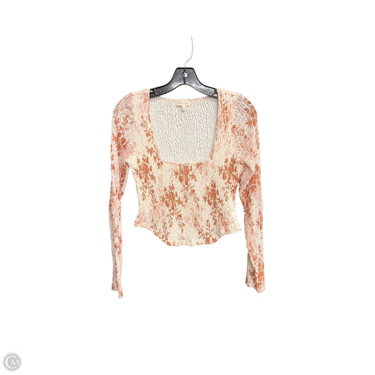 Top Long Sleeve By Promesa In Cream, Size: S