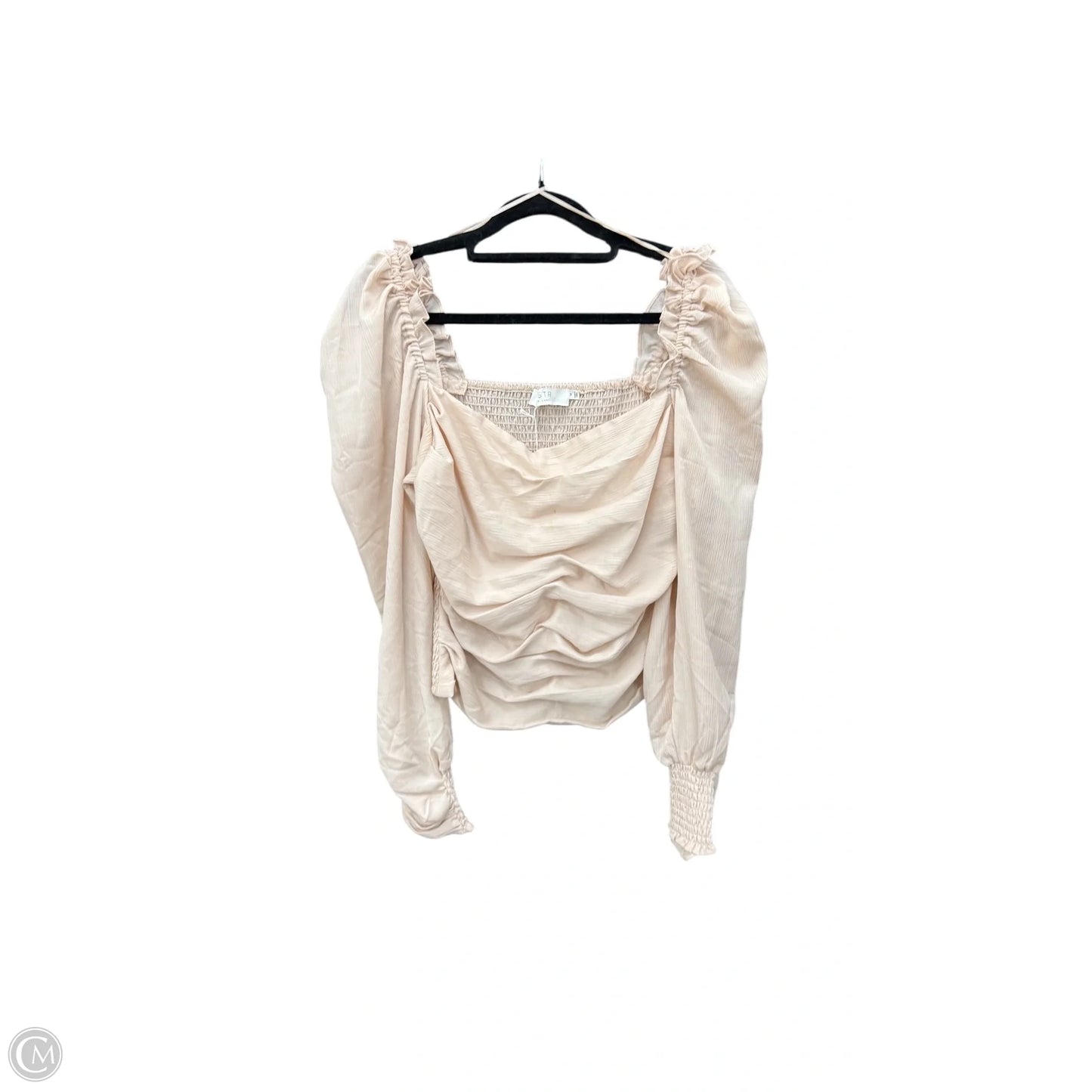 Top Long Sleeve By Astr In Beige, Size: M