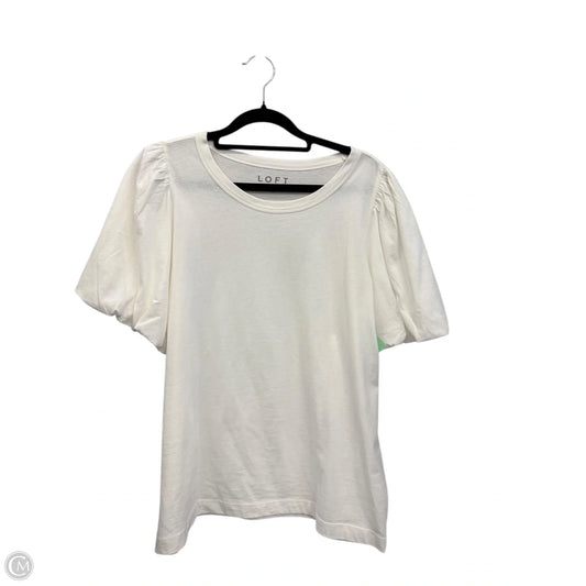 Top Short Sleeve By Loft In White, Size: M