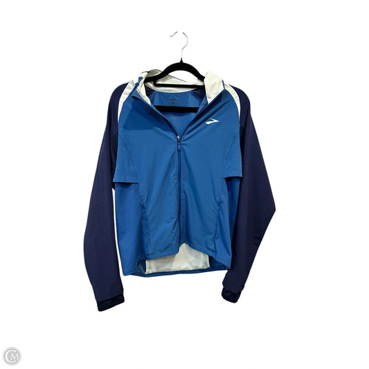 Athletic Jacket By Brooks In Blue, Size: M