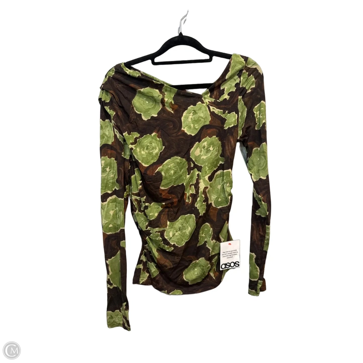 Top Long Sleeve By Topshop In Brown, Size: M