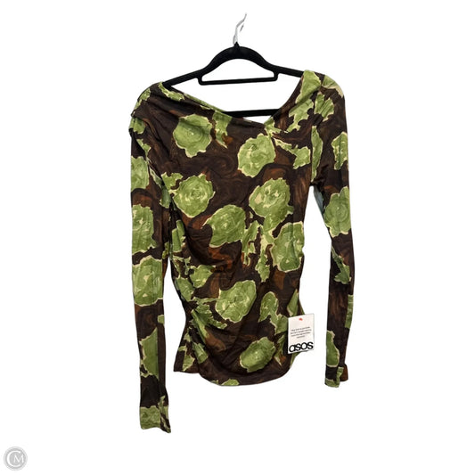 Top Long Sleeve By Topshop In Brown, Size: M