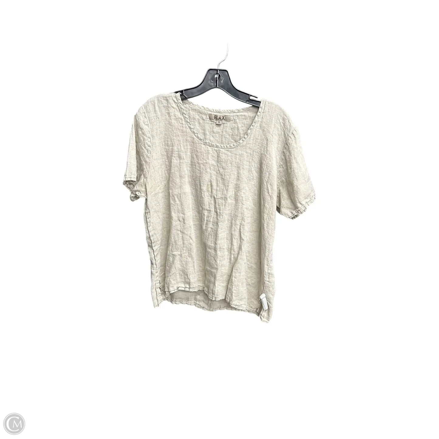 Top Short Sleeve By Flax In Grey, Size: S