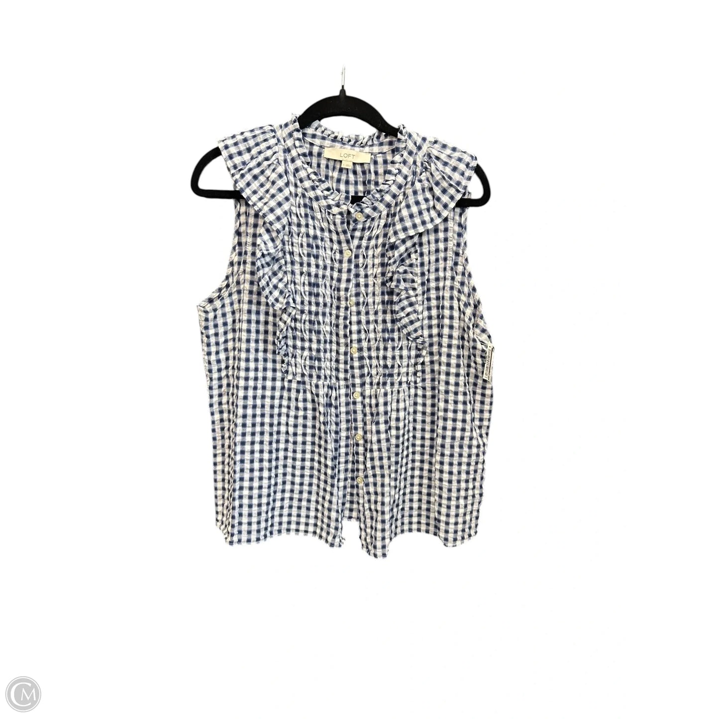 Top Sleeveless By Loft In Blue, Size: L