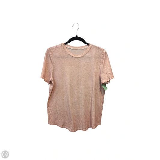 Athletic Top Short Sleeve By Lululemon In Pink, Size: S