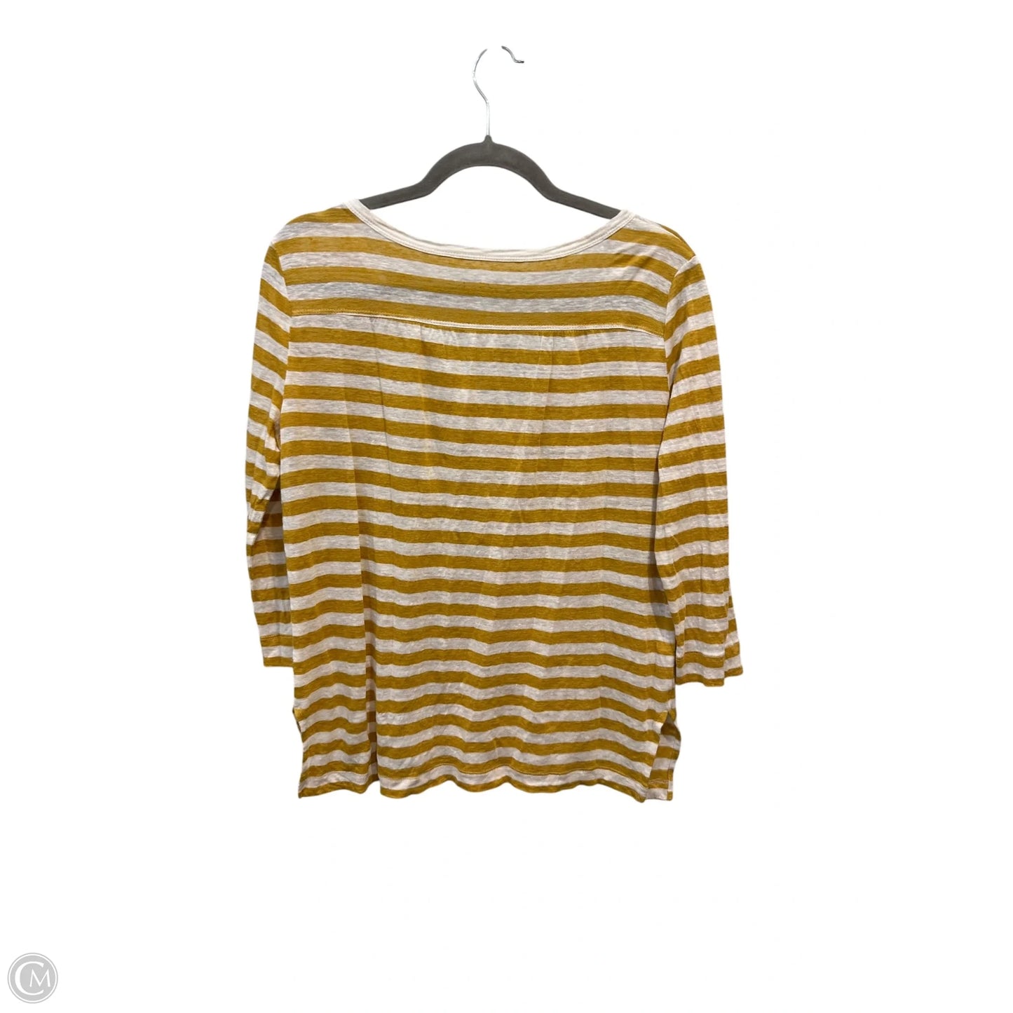 Top 3/4 Sleeve By Loft In Yellow, Size: M