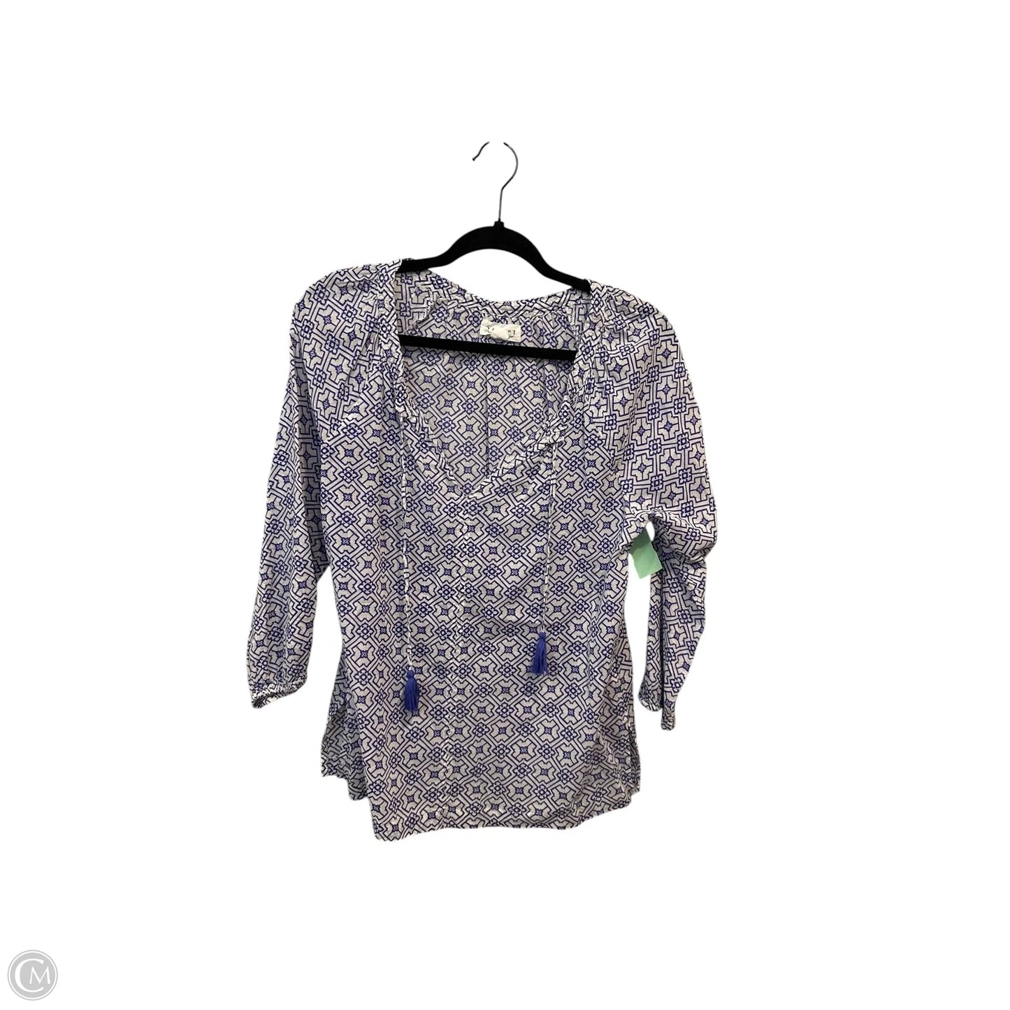 Top 3/4 Sleeve By Velvet In Blue, Size: Xs