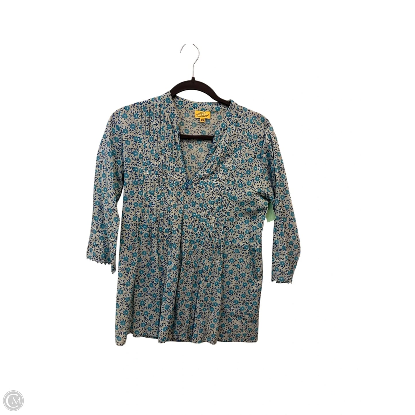 Tunic 3/4 Sleeve By Roller Rabbit In Blue, Size: Xs