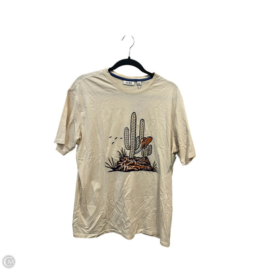 Top Short Sleeve By Clothes Mentor In Cream, Size: L