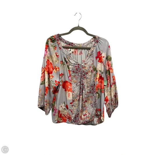Top 3/4 Sleeve By Clothes Mentor In Grey, Size: Xl