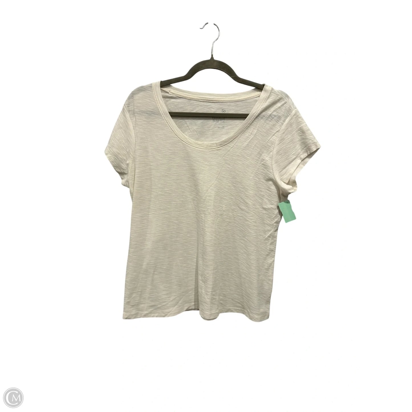 Top Short Sleeve Basic By So In Cream, Size: 2x