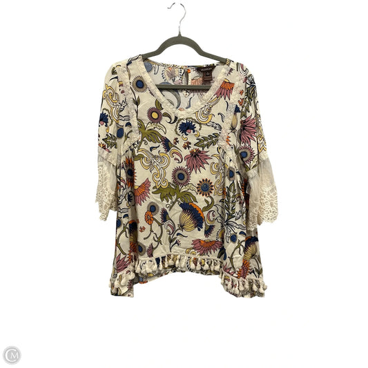 Top Long Sleeve By Multiples In Floral Print, Size: L