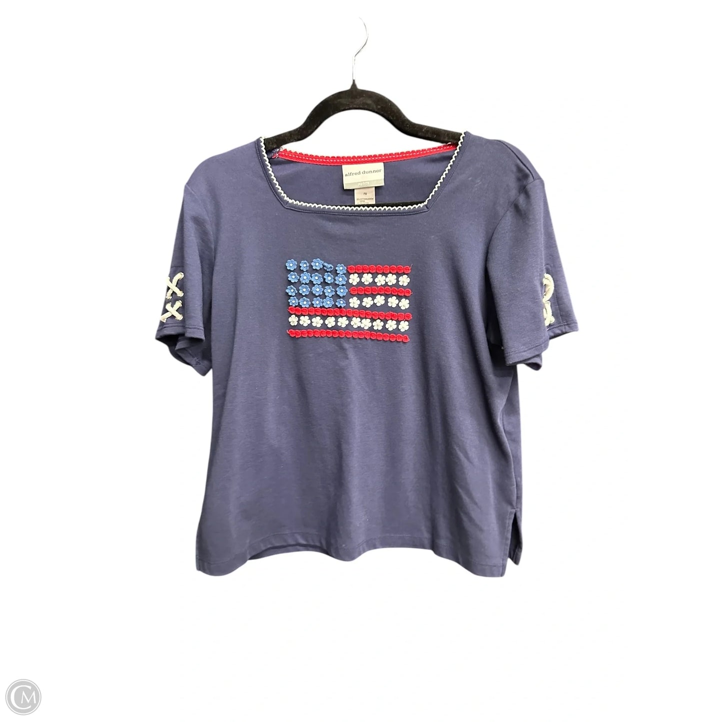 Top Short Sleeve By Alfred Dunner In Navy, Size: M