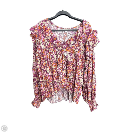 Top Long Sleeve By Clothes Mentor In Floral Print, Size: Xl