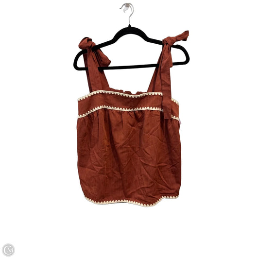 Top Sleeveless By Entro In Brown, Size: L