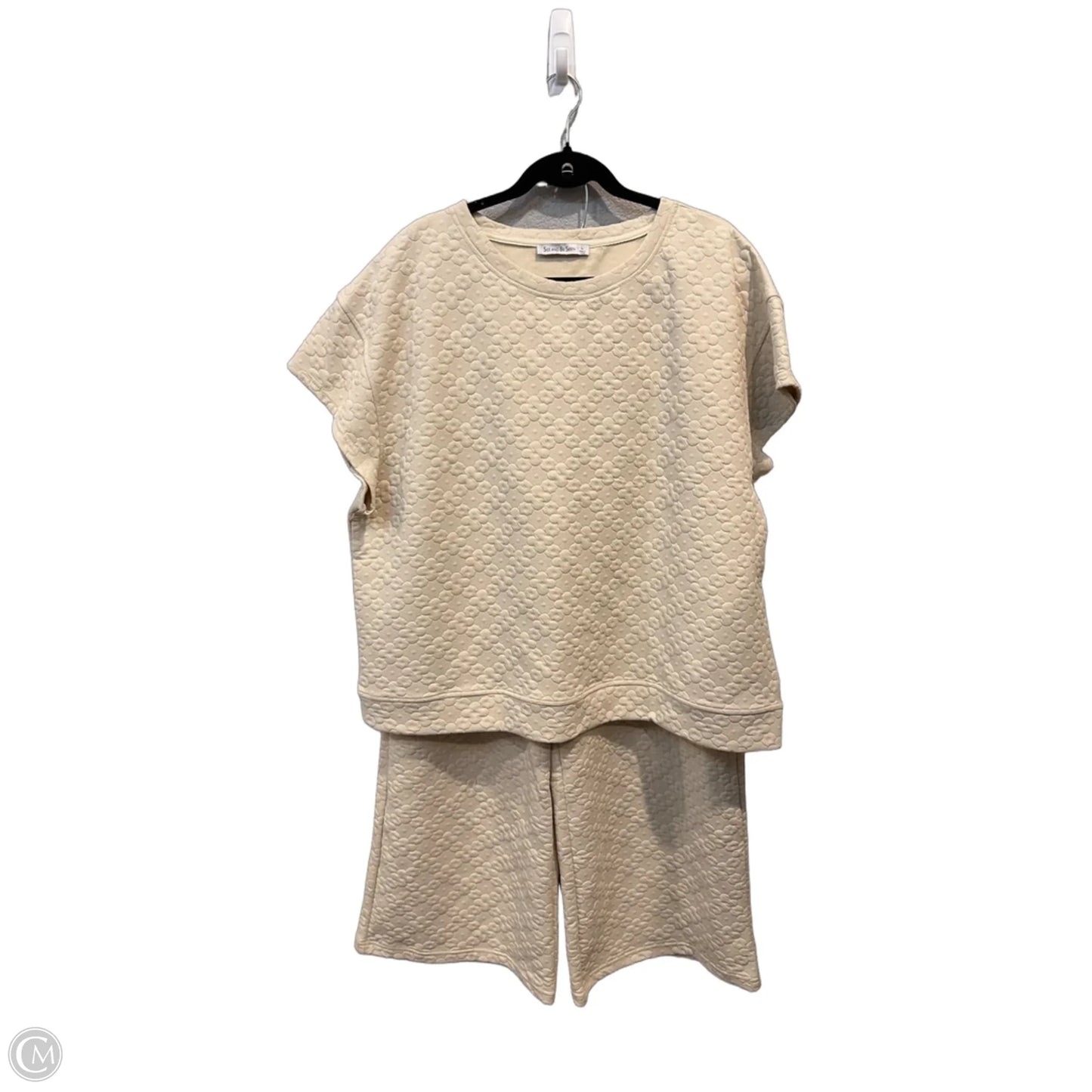 Top 2pc Short Sleeve By See And Be Seen In Cream, Size: L