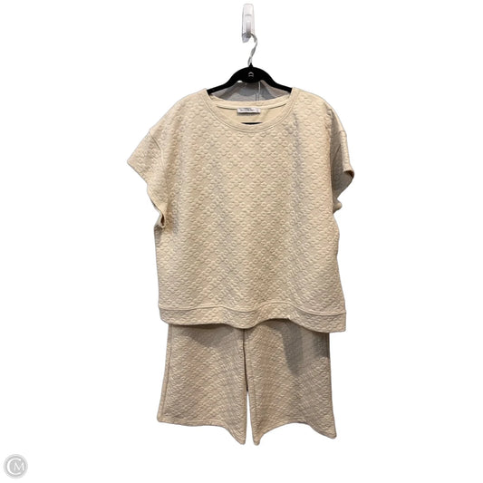 Top 2pc Short Sleeve By See And Be Seen In Cream, Size: L