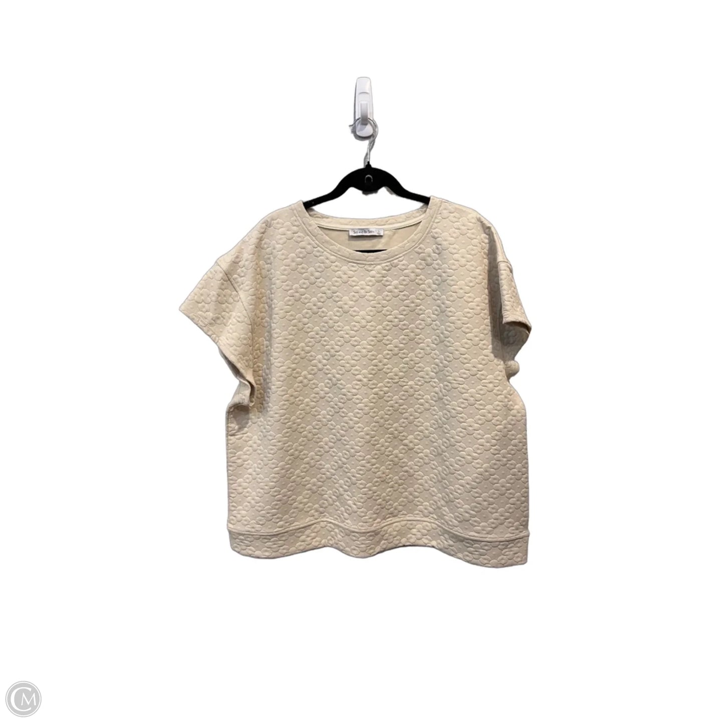 Top 2pc Short Sleeve By See And Be Seen In Cream, Size: L