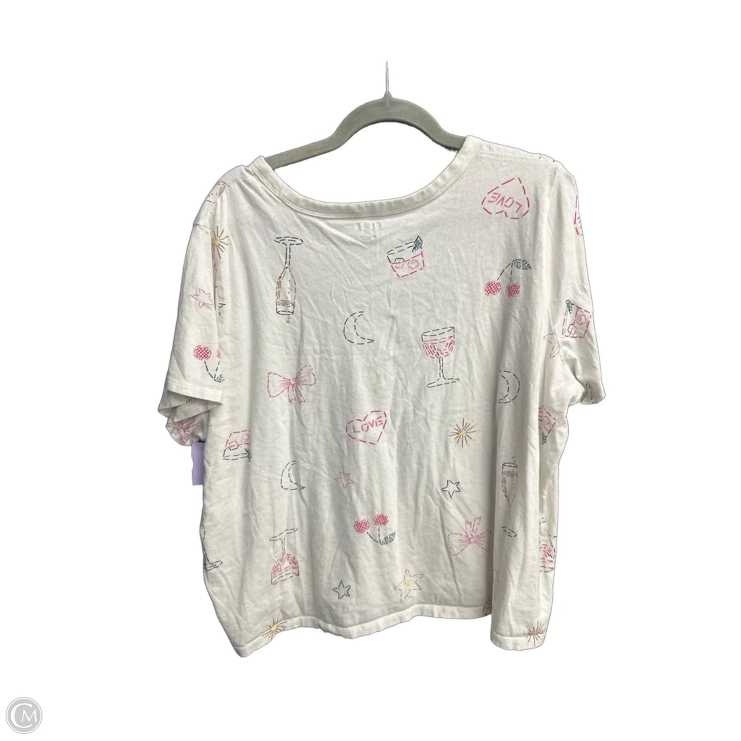 Top Short Sleeve By Old Navy In White, Size: Xxl