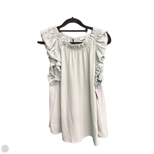 Top Sleeveless By Blu Pepper In Green, Size: L