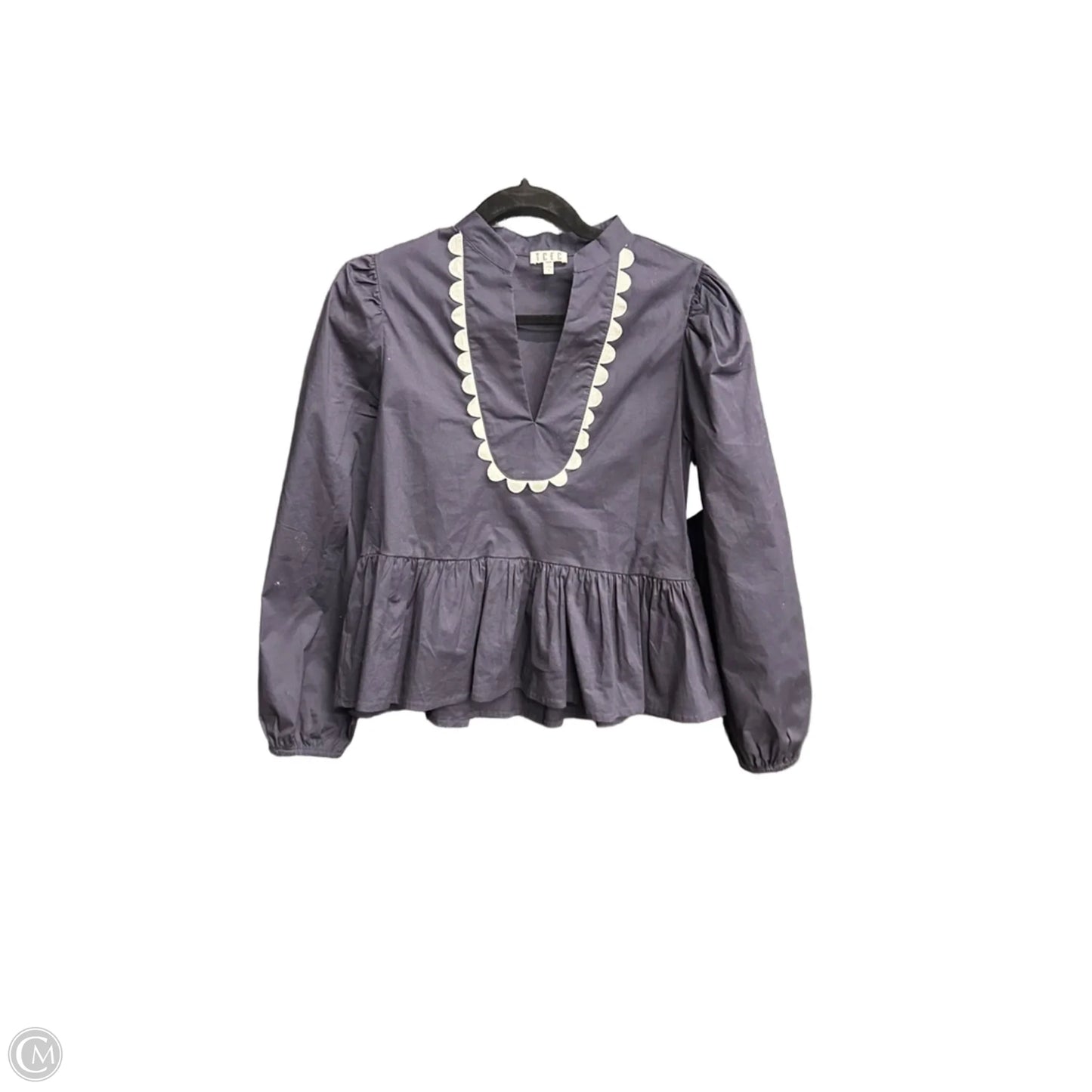 Top Long Sleeve By Tcec In Navy, Size: S
