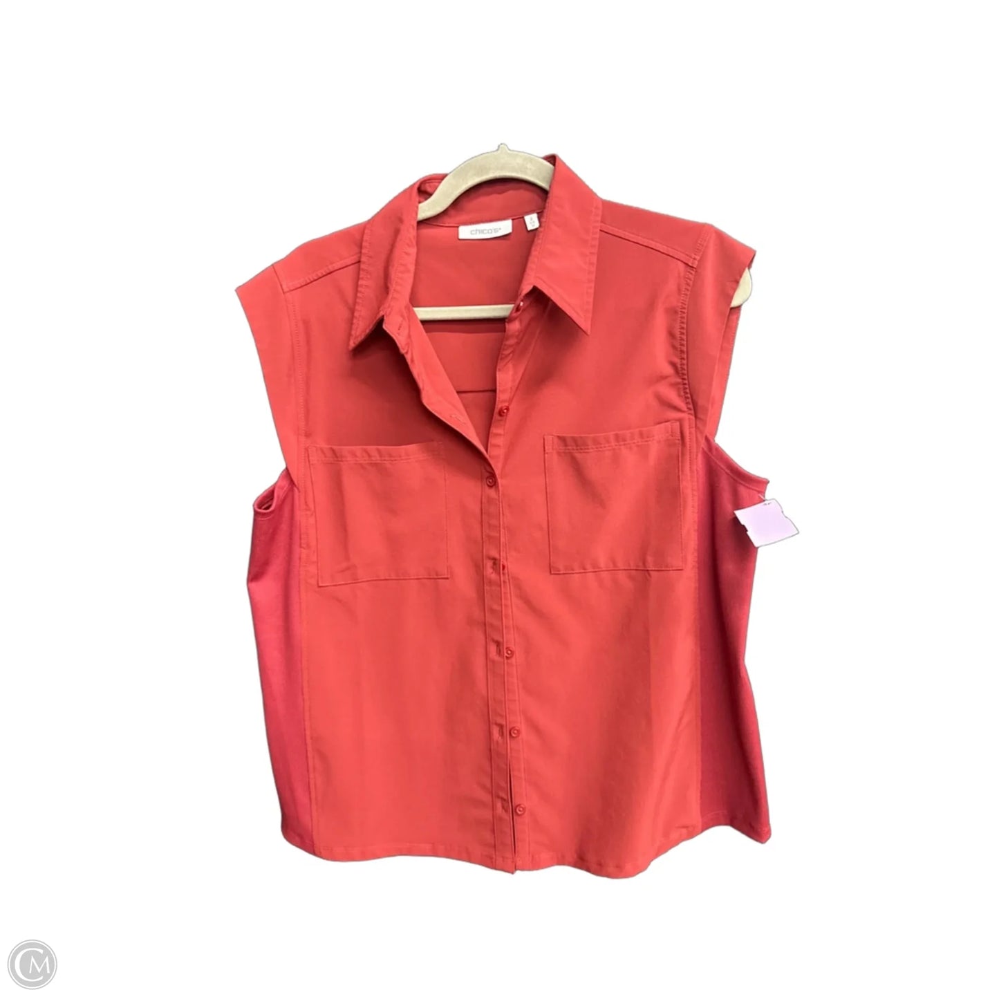 Top Sleeveless By Chicos In Red, Size: L