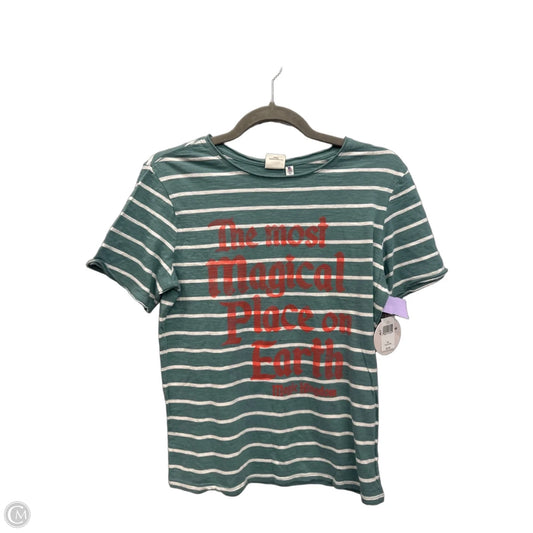 Top Short Sleeve By Disney In Striped Pattern, Size: L