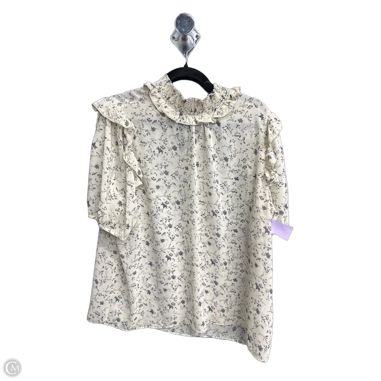 Top Short Sleeve By Tahari In Cream, Size: 1x