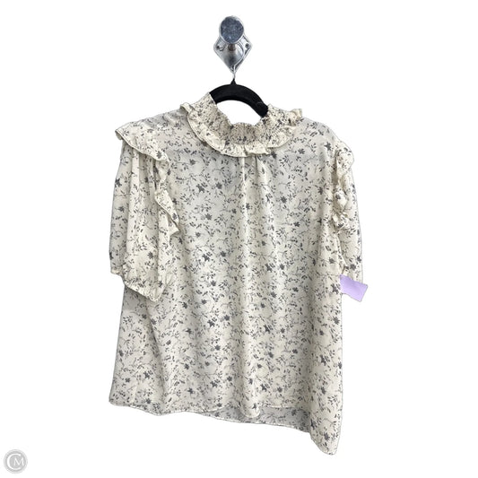 Top Short Sleeve By Tahari In Cream, Size: 1x