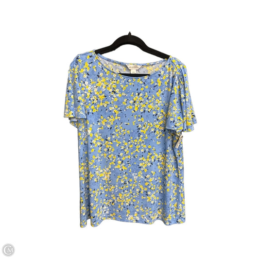 Top Short Sleeve By Liz Claiborne In Blue, Size: Xl