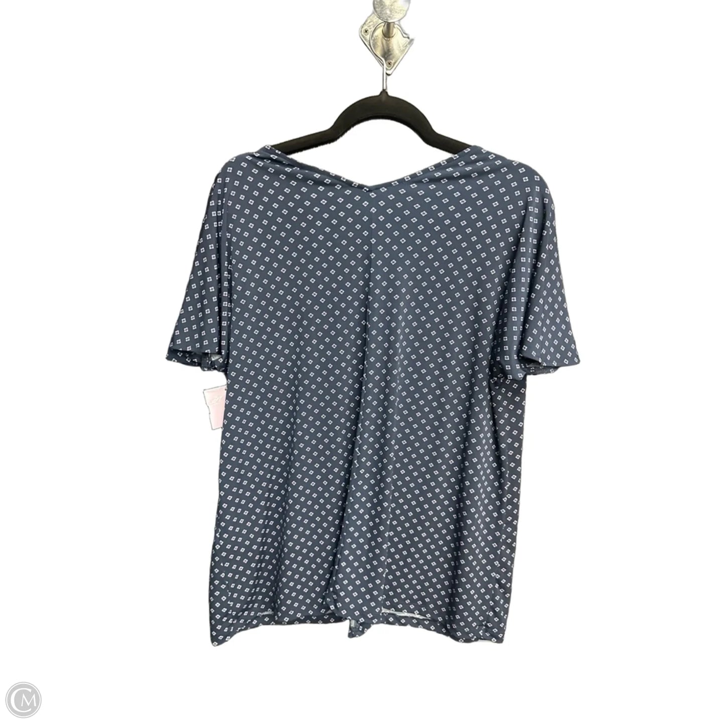 Top Short Sleeve By Liz Claiborne In Navy, Size: Xl