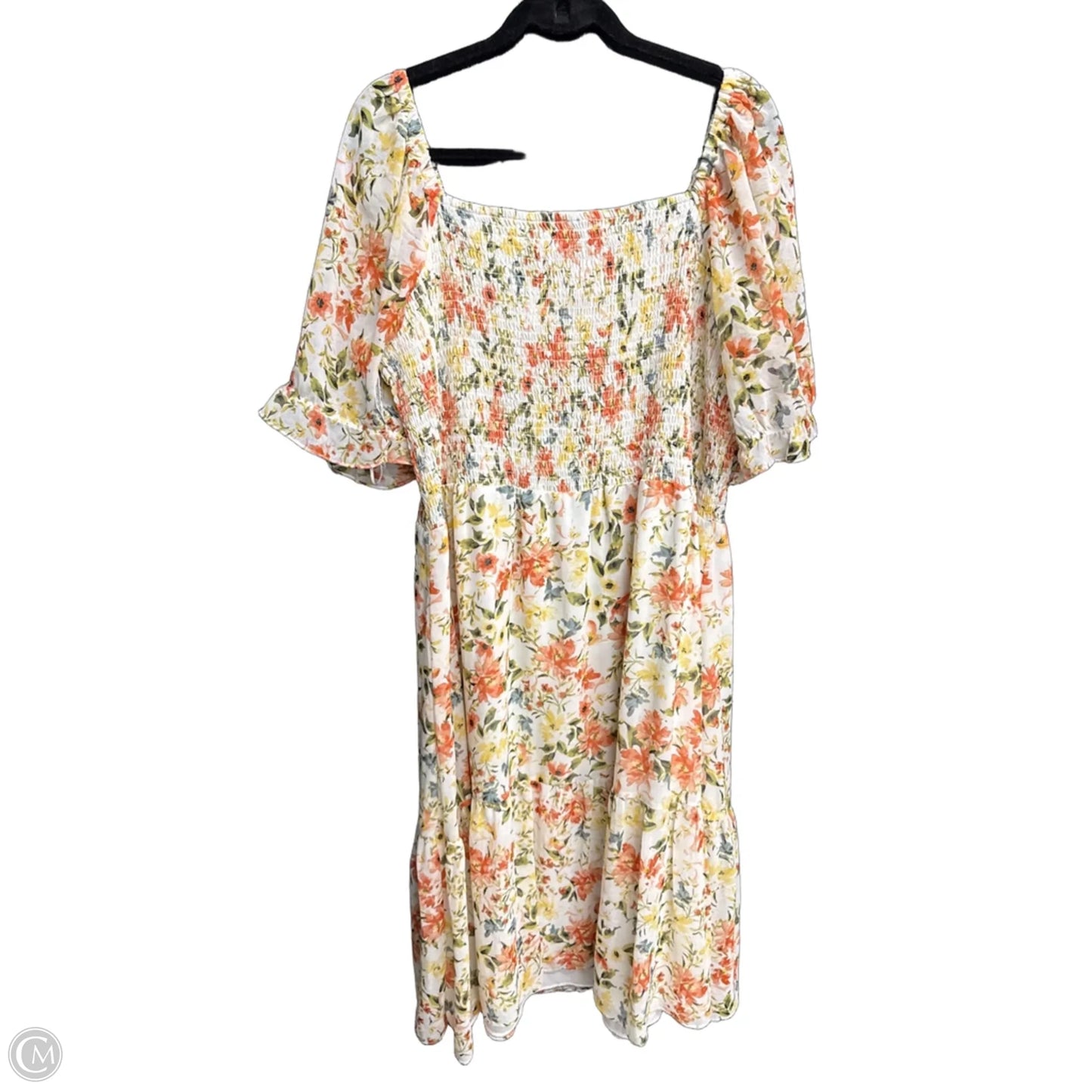 Dress Casual Midi By 1.state In Floral Print, Size: 2x