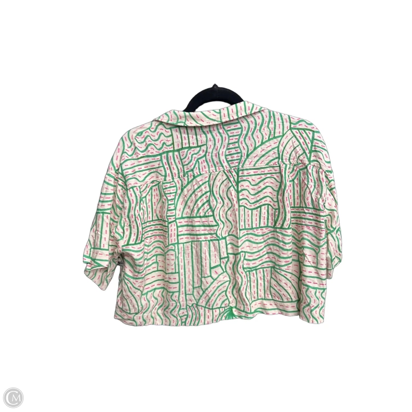 Top Short Sleeve By Zara In Green & Pink, Size: Xs