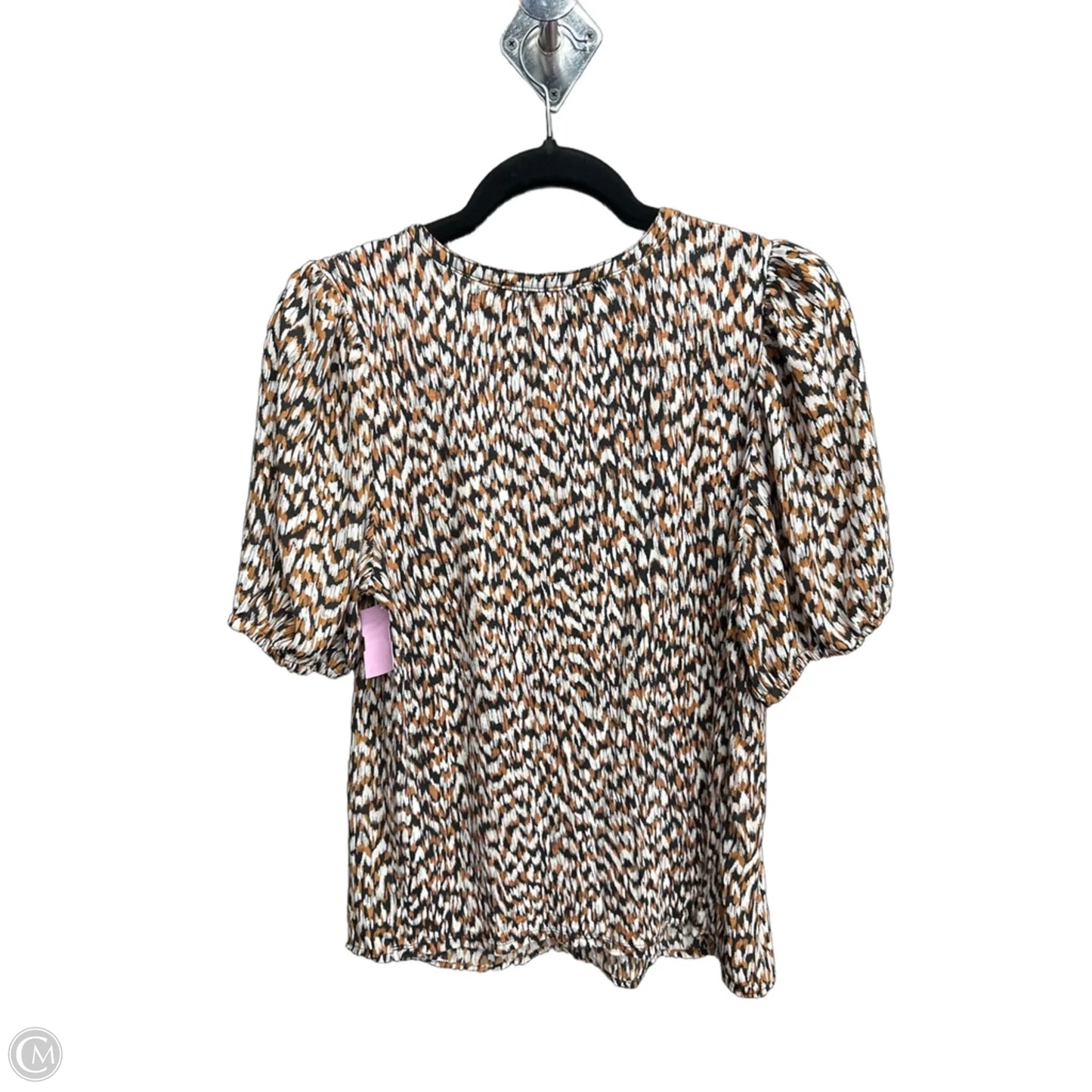 Top Short Sleeve By Loft In Black & Brown, Size: M